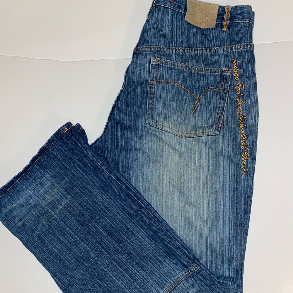 Indigo-Red Denim Jeans